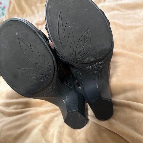 Dansko Nina Sandals Graphite Black Block Heel Slingback Women's 39 (US 8.5/9) - Picture 4 of 5